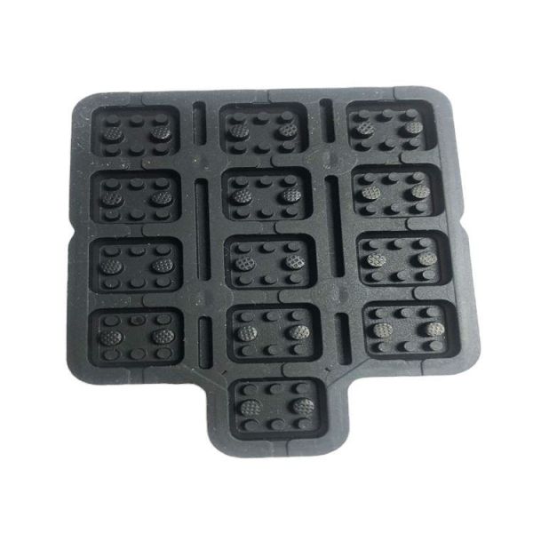 Customizable Screen Printed Conductive Carbon Pellets With Durable Silicone Rubber Buttons