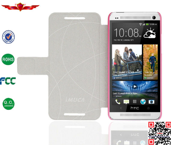 New 100% Qualify PU Wallet Leather Cover Cases For HTC ONE Mini M4 High Quality Colorful