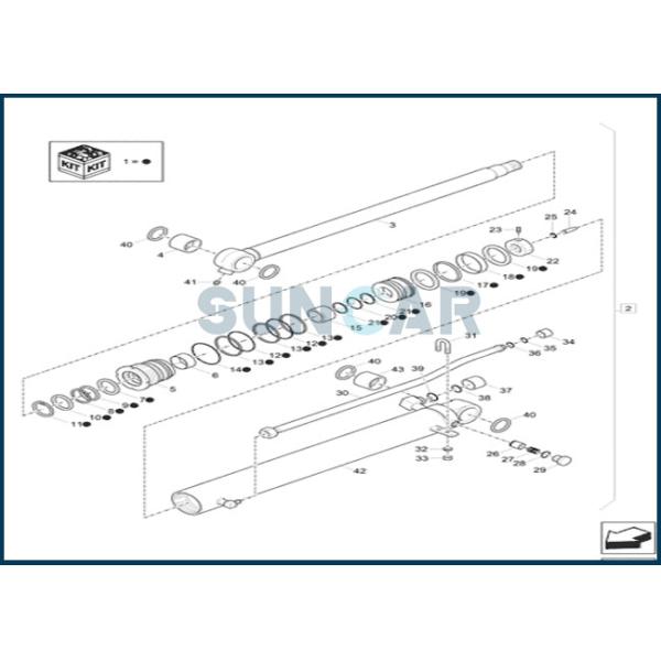 XKCD-03072 XKCD03072 Dipper Cylinder Seal Repair Kit fits CNH CX57C
