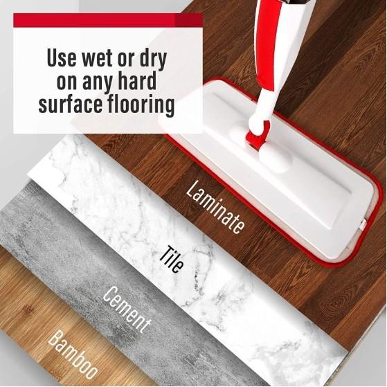 380ml Capacity Microfiber Spray Mop Dry Wet Hardwood Kitchen Floor Mop