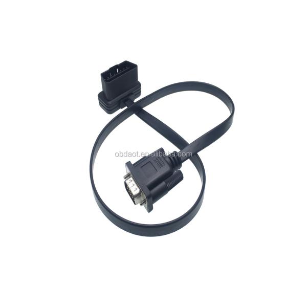 OBD2 Extension Cable Normal Plug Material PA66 GF 12V 24V 16Pin Male To DB9 RS232 Diagnostic Vehicle Data Cable