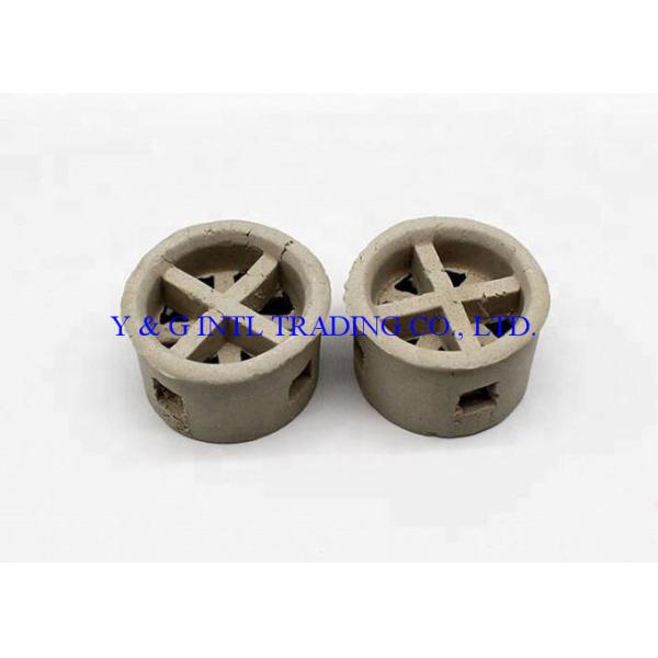 Liquid Extraction Ceramic Tower Packing , Packing Pall Ring Lower Pressure High Efficiency