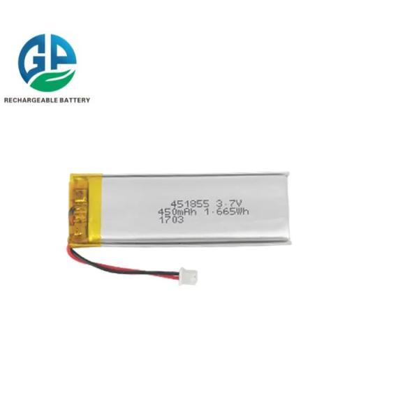 Batterie au lithium polymère de haute capacité de 3,7 v 450 mah rechargeable pour montre intelligente