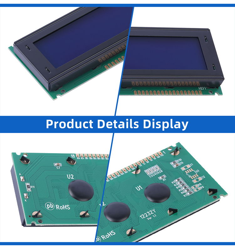 Blue Film 12232Y LCD Screen High Brightness Screen 122*32 Graphic Dot Matrix Screen LCM LCD Module