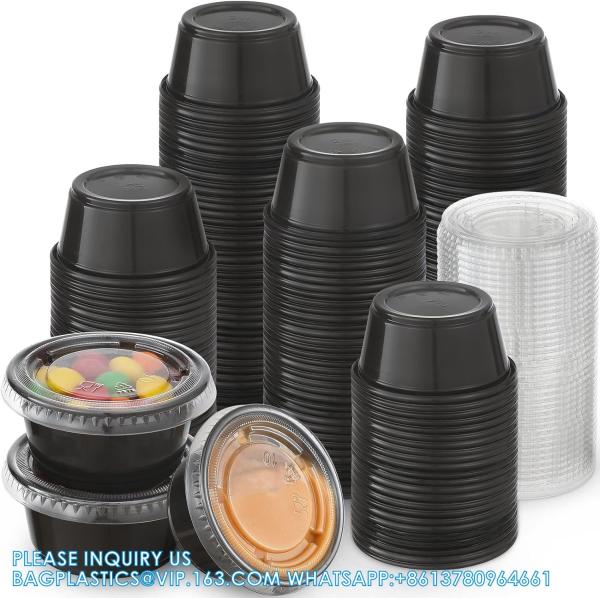 soup bowls for supermarkets Black Round Pp Plastic Soup Containers Disposable Plastic Storage Bowl With Lid