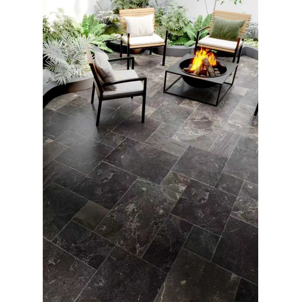 Black Gold Brick Limestone Garden Tiles Easy Cleaning And Maintenance Customizable