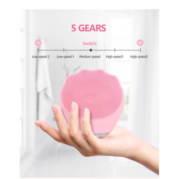 Waterproof Rechargeable 700 RPM 70g Silicone Facial Cleansing Brush