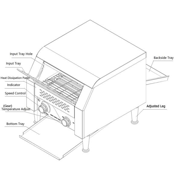 Commercial Oven Toaster Electric Conveyor Bread Slice Toaster for Bakery