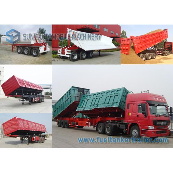 12 m Length Semi Side Dump Trailer Heavy Duty 3 Aaxle 60 Ton