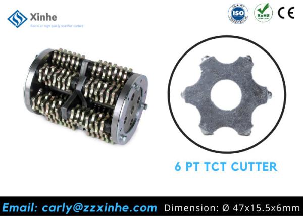 Cortador TCT de carboneto de 6 pontos com 6 pontas estrela mangual para escarificador de concreto lagarta de convés