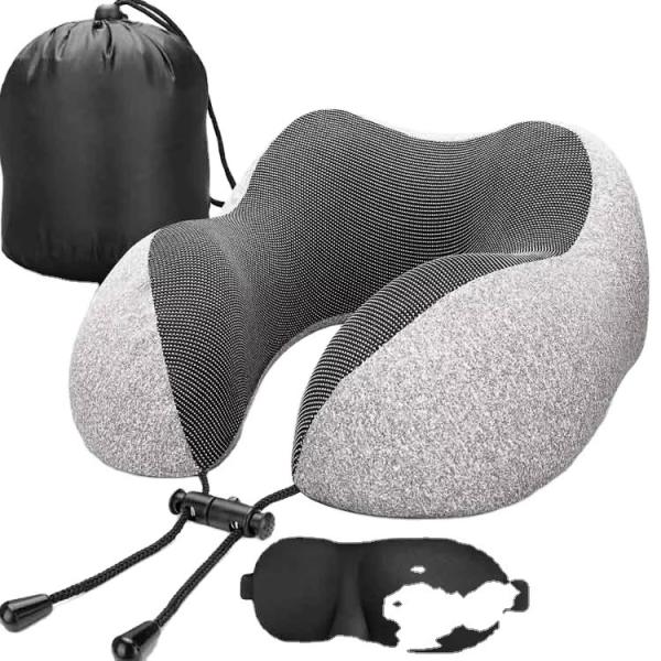BCI Certified 3 in 1 Portable U Shape Neck Pillow Set with Eye Mask