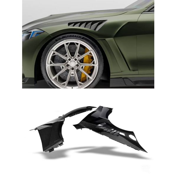 For BMW G82 M4 Dry Carbon Fiber Body Kit M4 RZ-style Front Lip Diffuser Spoiler Side Skirts M4 Fenders