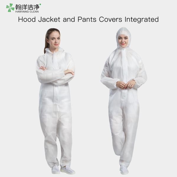 Combinaison de salle blanche en non-tissé SMS stérilisée par irradiation GB 12014-2019 M-4XL