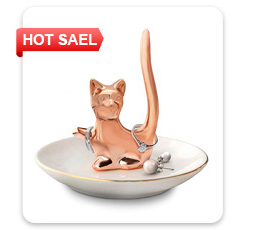 Durable Ceramic Cat Feeding Bowls , Cute Pet Bowl Multifunctional