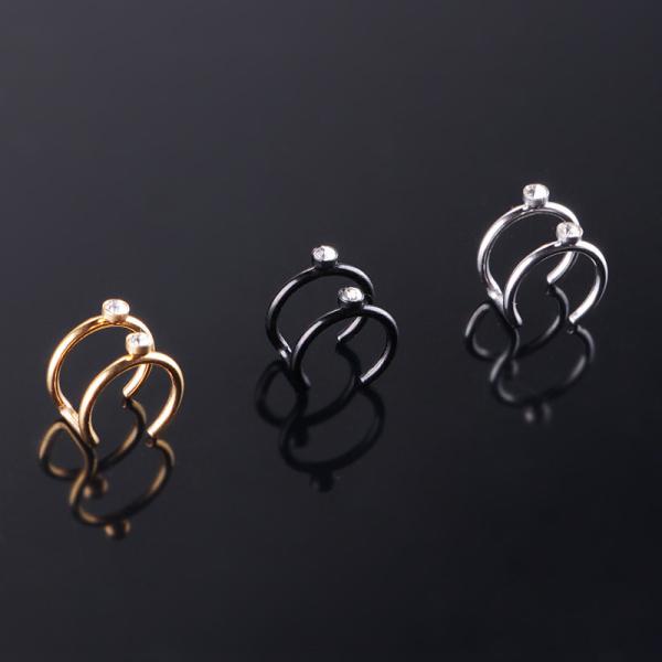 Wholesale Personality Punk Stainless Steel Non Pierced Ear Clip Cuff Earrings