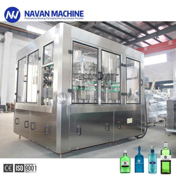 Glass Bottle Vodka Washing Filling Capping Machine With Aluminum Cap