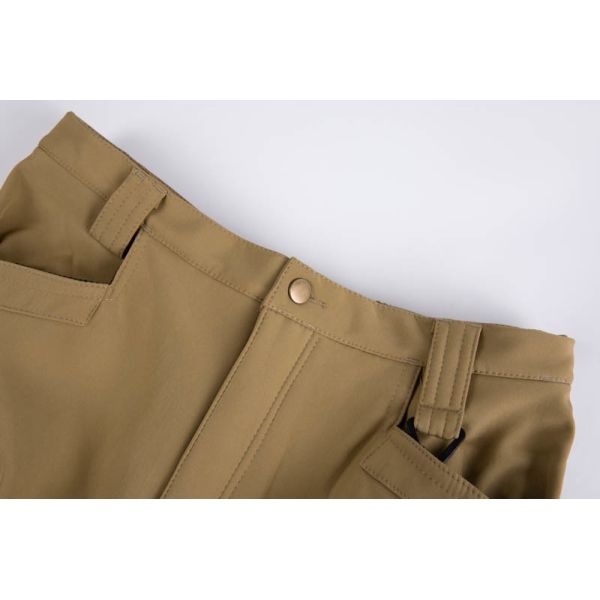 Men's Fleece Lined Tactical Cargo Pants with Zip Thigh Pocket and Partial Elastic Back Waist