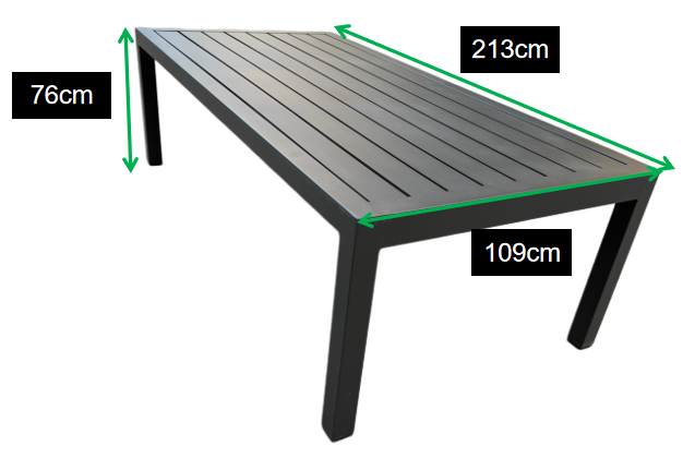 84-Inch Modern Minimalist Black Slat Rectangular Aluminum Coffee Table for Lounge Sofa Area