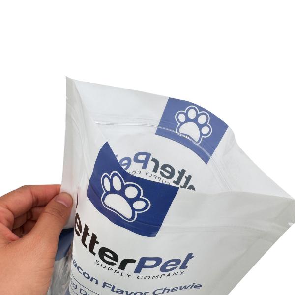 16oz Plastic Recyclable Dog Treats Custom Dog Food Bags With Zipper And Window