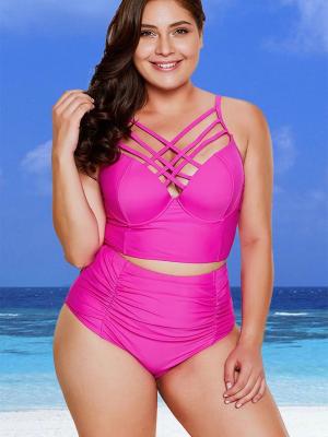 Large Size Ladies Swimwear Durable Plus Size High Waisted Bikini Abrasion Resistant Plus Size Sexy Swimwear