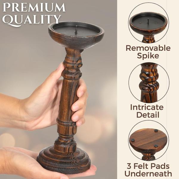 Home Decoration Handmade Wooden Candle Stand Set for Wedding Party Handcrafted Design