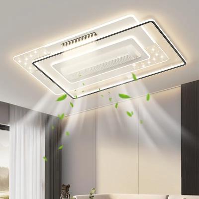 128W Full Spectrum Eye Protection Leafless LED Ceiling Fan Light For Dining Room