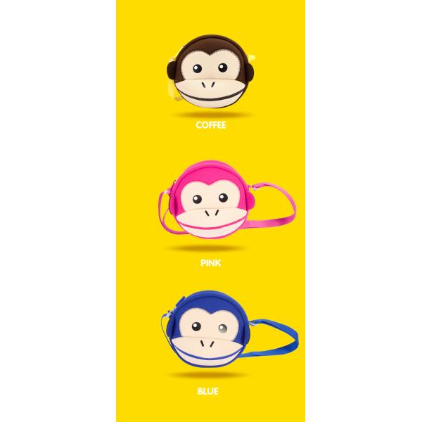 Monkey Style Toddler Crossbody Purse , Kids Side Bag Shockproof