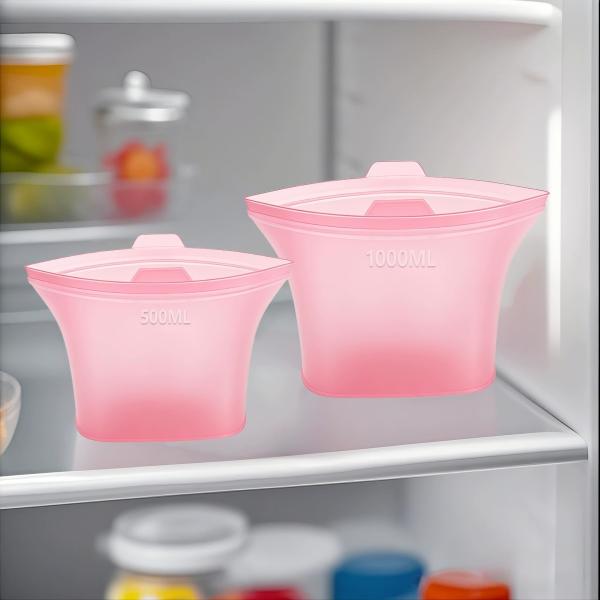 Eco-Friendly And Sustainable Silicone Food Storage Bags Featuring Airtight Seals, Heat Resistance, And Easy Cleaning – Ideal For Storing Snacks, Leftovers, Marinating, Travel Use, And Helping You Save