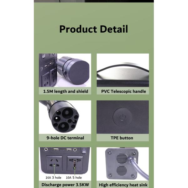 Outdoor EV Discharge GBT EV Discharger 4KW For Replace / Repair E-MINGZE EV DC Discharger
