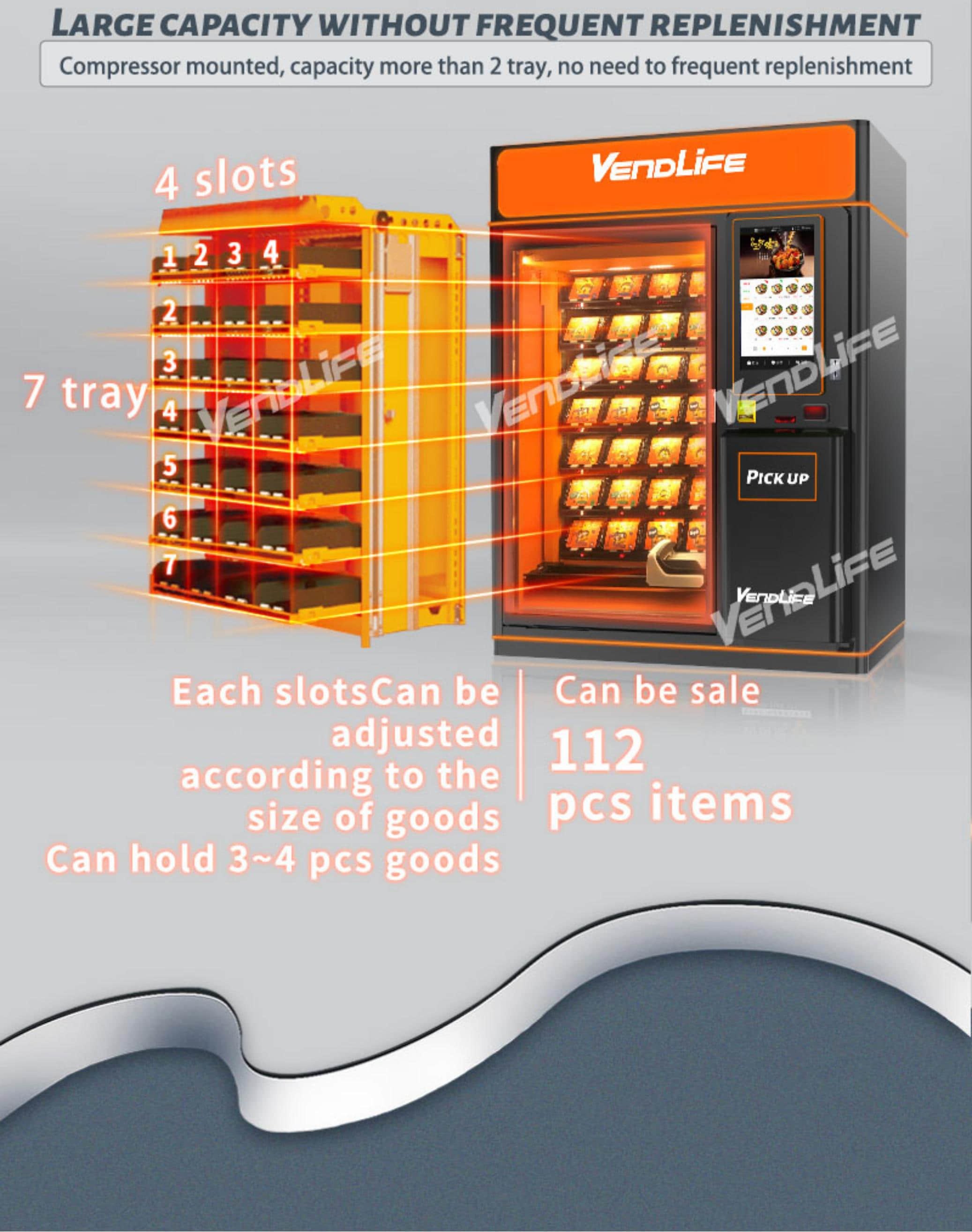 Premade Intelligent Micro Supermarket  Commercial Hot Cold Refrigerated Bento Vending Machine Elevator Track Automatic Pizza Dumpling Food Vending Machine With 32 Inch Touch Screen Remote Temp Control