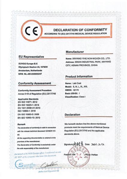 25-50gsm Disposable Kimono Gowns M L XL XXL ISO Certificate