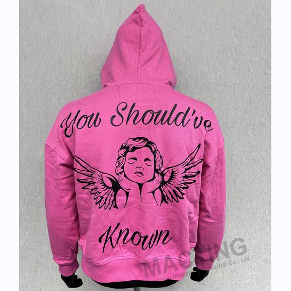 Custom Y2K Streetwear 100% Cotton Heavyweight Oversized Hoodies Silk Screen Printing Rhinestone Boxy Zip Up Hoodie