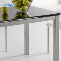 700 mm de largeur Table à manger en verre sur mesure extensible avec des jambes en métal DT-914-110