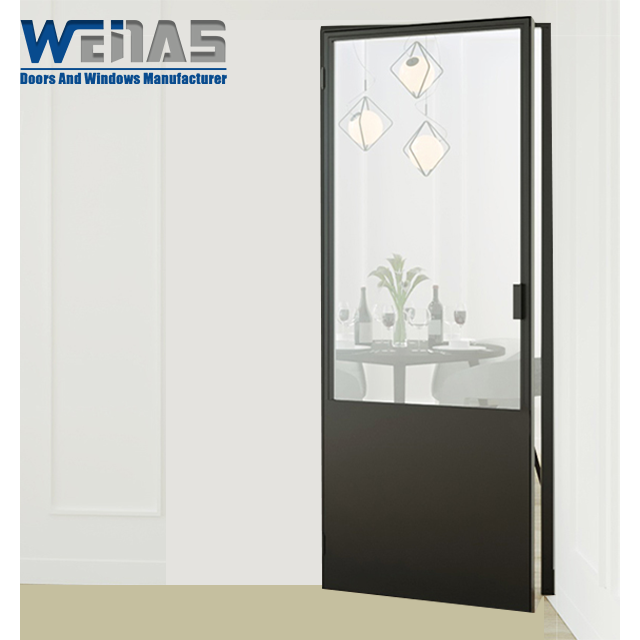 Customized Slimline Frame Metal Casement Doors Bathroom Water Tightness Indoor