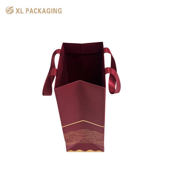 Экологически чистые подарочные пакеты из красной бумаги один вино упаковочные пакеты с лентой ручки