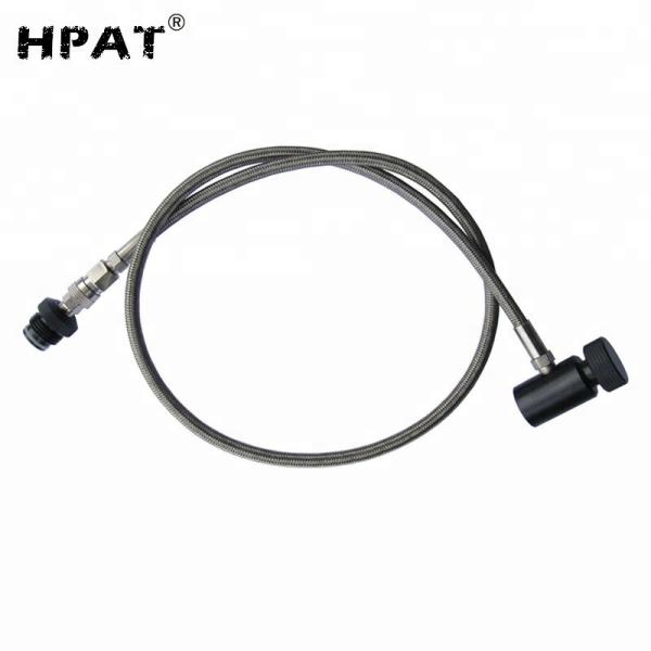 Paintball Stainless Steel Braided Remote Hose , Scuba Refill Station Durable