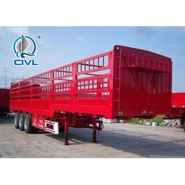 Red Cargo Semi Trailer Trucks Semitrailer Series 13m Three Axle Cargo Semitrailer