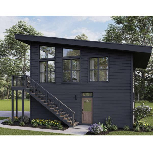 Tubes carrées en acier galvanisé 2 chambres à coucher bâtiment extérieur préfabriqué Container de livraison maison pour villa / jardin de cour chaude