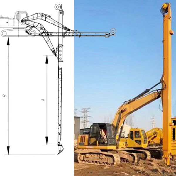 Specialized High-end 10 Meter Two Section Telescopic Arm With 0.8 Vertical Excavator Bucket Used For 20 Tons Excavator