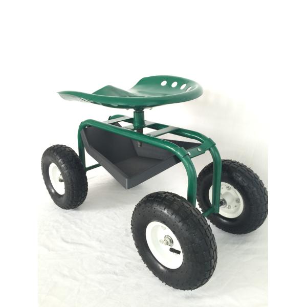 OEM ODM Garden Seat Cart Rolling Working Garden Planting Carts With Swivel Seat