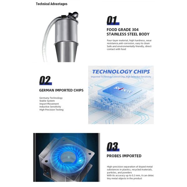 Industry Touch Screen Operation Tablet Probiotic Sauce Tablet Metal Separator CE HACCP Certified Factory