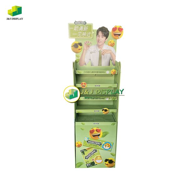 Chewing Gum Cardboard Display Units Food Floor Display Stands