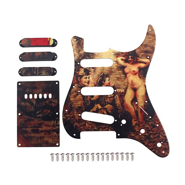 Lady Pattern 3-Ply Standard SSS Electric Guitar Pickguard Set With Screw Back Plate Scratch Plate ST Электрические гитары