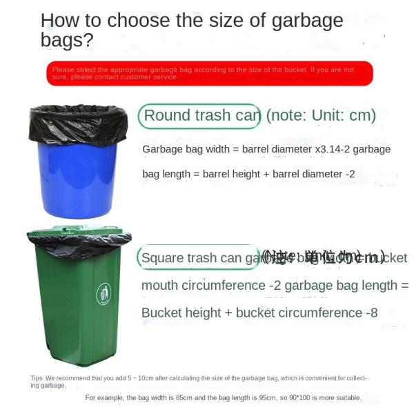 Large Black Sanitation Trash Bin Large Garbage Bag Property Community Factory Wholesale Plastic Garbage Bag