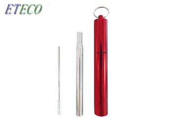 Food Grade Eco Friendly Stainless Steel Straws , Foldable Stainless Steel Straws