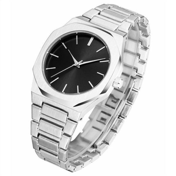 Textured Stainless Steel Mesh Bracelet Watch Japan Movement Stainless Steel Watch