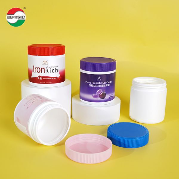 Food Grade HDPE Vitamin Health Product Bottles Colored Capsule Shape Calcium Tablets sealed Bottles