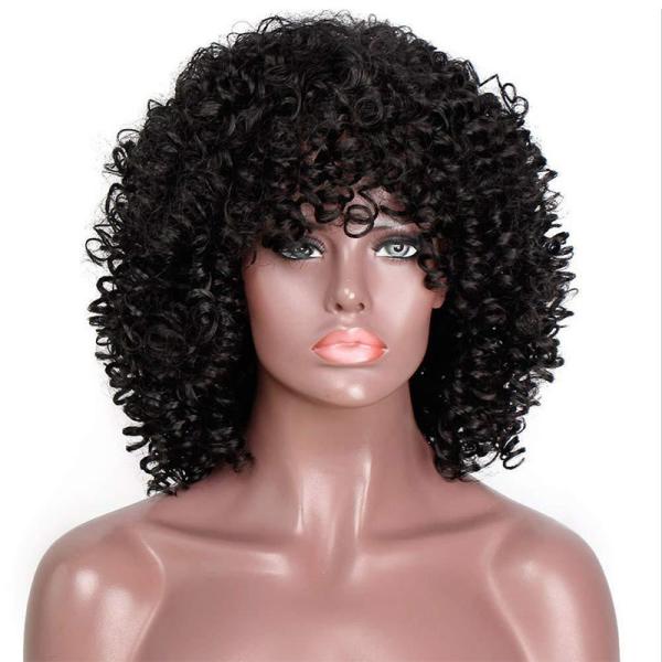 40cm Length None Lace Wigs Machine Made Synthetic Hair Wigs for Direct Manufacturers