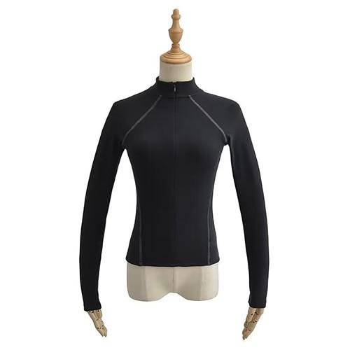 2023 Spring Double Sided German Velvet Raglan Sleeve Zipper Bottom Top Women'S T-Shirt