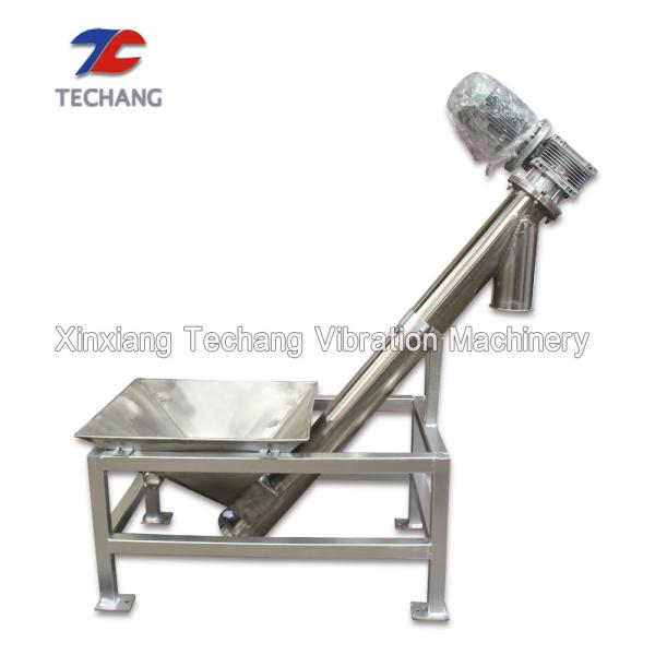 Stainless Steel 304 Inclined Screw Feeder , Industrial Powder Auger Feeder